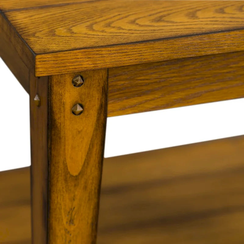 Lake House Oak Square Lamp Table