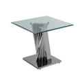 Modern Glass End Table w/ Spiral Base - End Table
