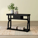 Black Oak 47-inch 3-Open Shelf Console Table