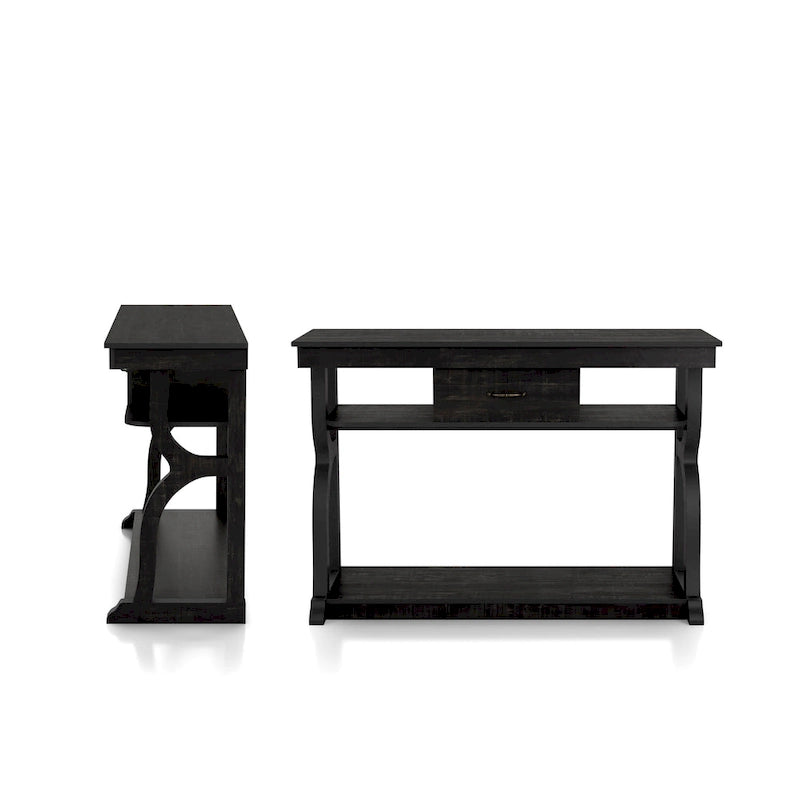 Black Oak 47-inch 3-Open Shelf Console Table