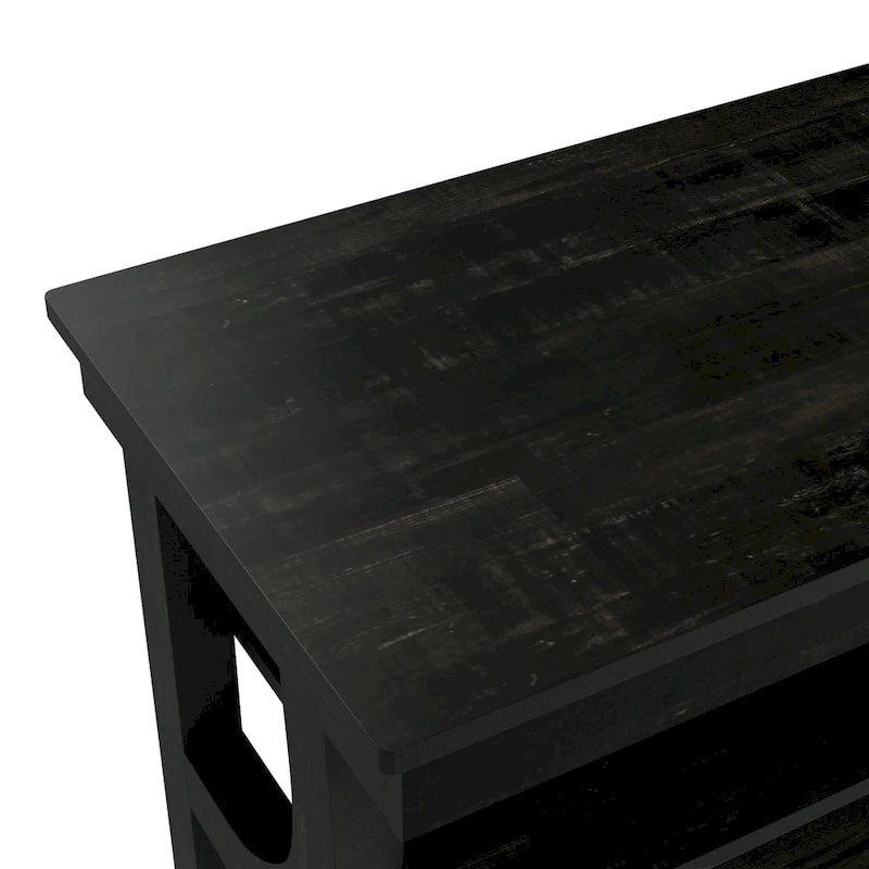 Black Oak 47-inch 3-Open Shelf Console Table