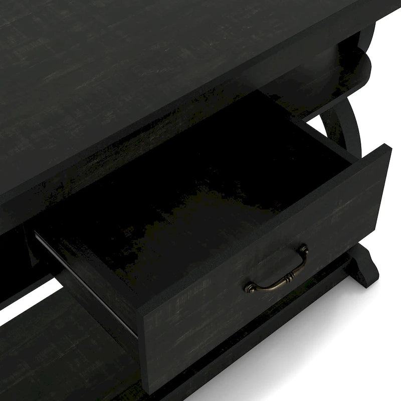 Black Oak 47-inch 3-Open Shelf Console Table
