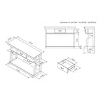 Black Oak 47-inch 3-Open Shelf Console Table