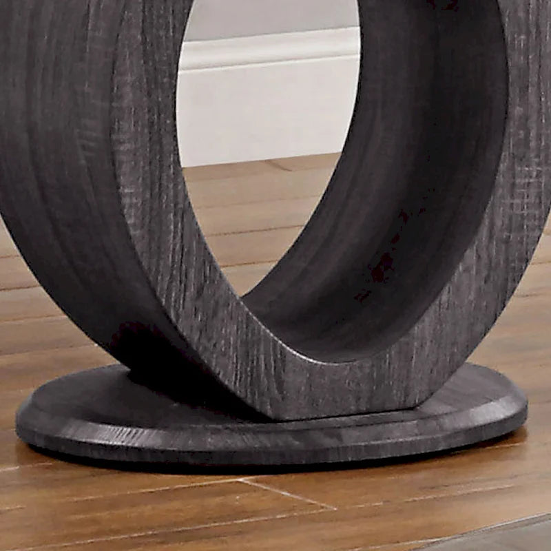 Table d'appoint contemporaine grise en verre de 24 pouces