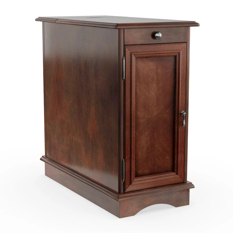 12-inch Wood Multi-storage Side Table by