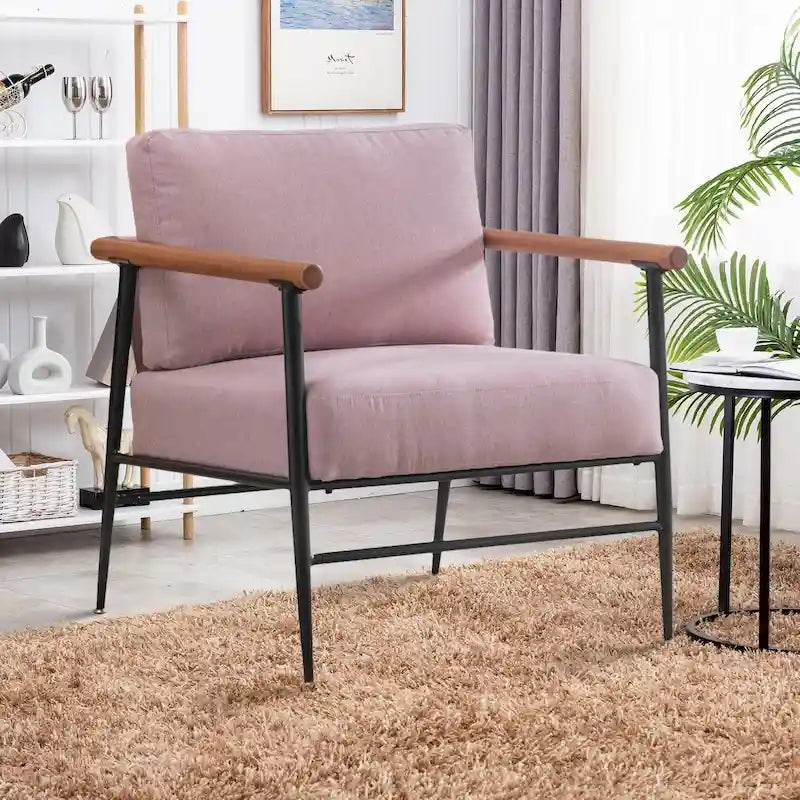 Comfy Simple Upholstered Single Armchair for Living Room