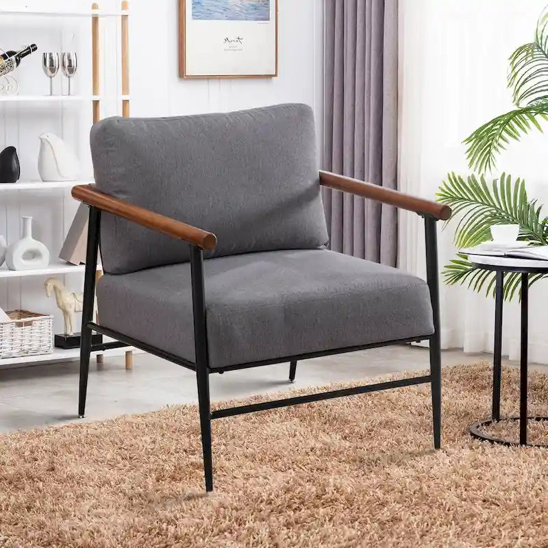 Comfy Simple Upholstered Single Armchair for Living Room