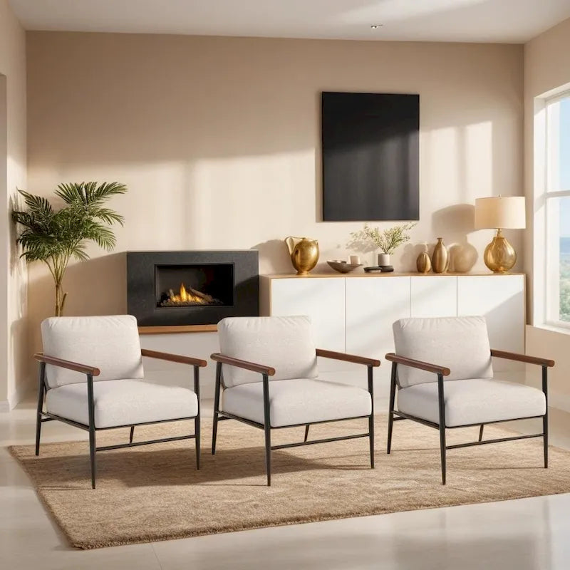 Comfy Simple Upholstered Single Armchair for Living Room