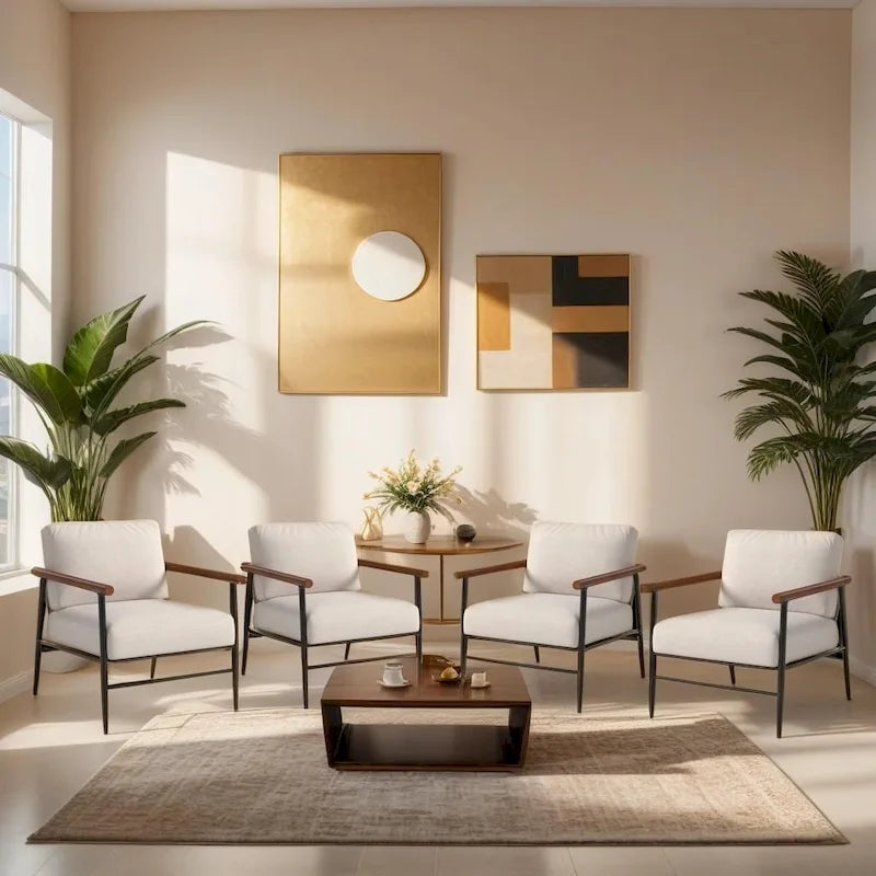 Comfy Simple Upholstered Single Armchair for Living Room