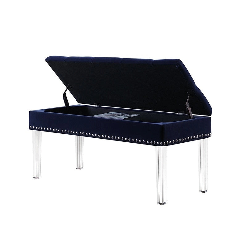 Upholstered Tufted Mid-Century 18-inch Storage Bench
