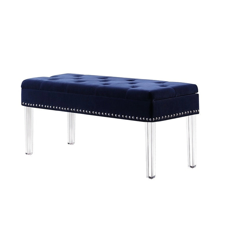 Upholstered Tufted Mid-Century 18-inch Storage Bench