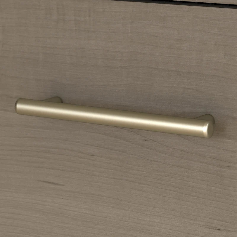 72W L Shaped Desk with Hutch, Cabinet and Bookcase in Gray