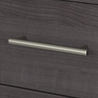 72W L Shaped Desk with Hutch, Cabinet and Bookcase in Gray