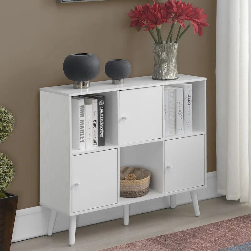 Cube Organizer Sideboard Console Table with 3 Cubbies and 3 Cabinets