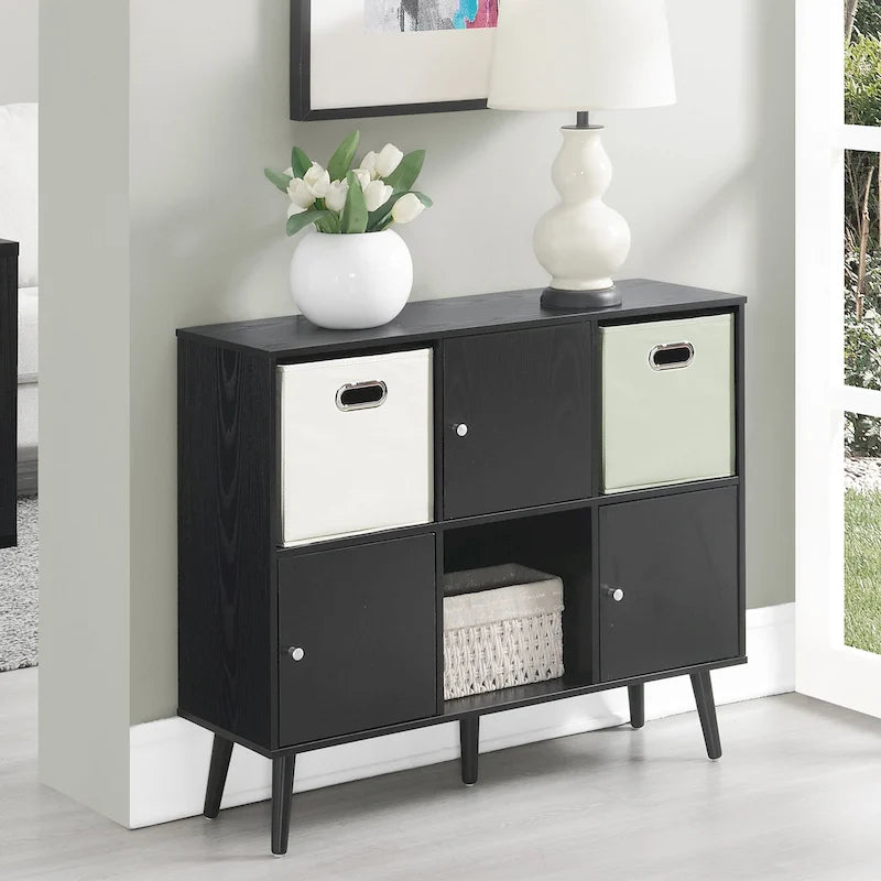 Cube Organizer Sideboard Console Table with 3 Cubbies and 3 Cabinets