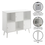 Cube Organizer Sideboard Console Table with 3 Cubbies and 3 Cabinets