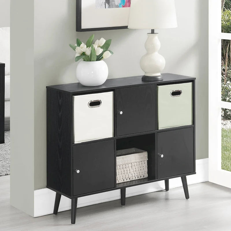 Cube Organizer Sideboard Console Table with 3 Cubbies and 3 Cabinets