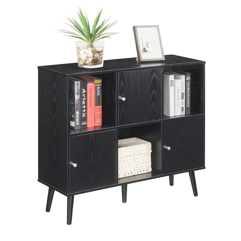 Cube Organizer Sideboard Console Table with 3 Cubbies and 3 Cabinets