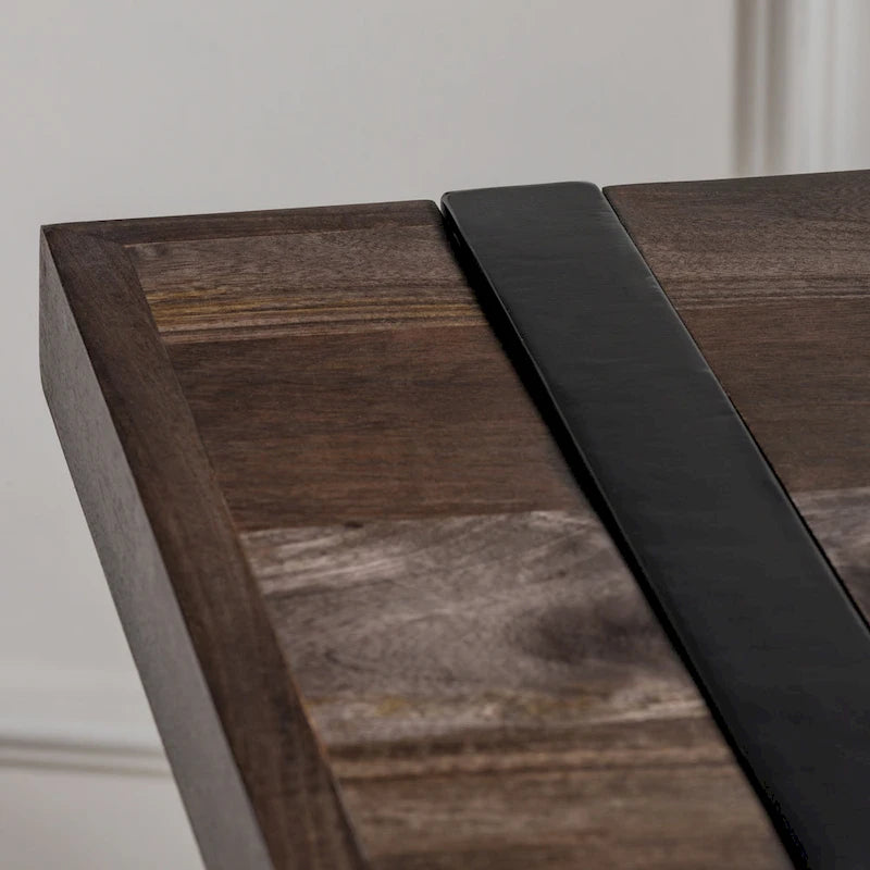 36W Mango Wood & Metal Standing Desk