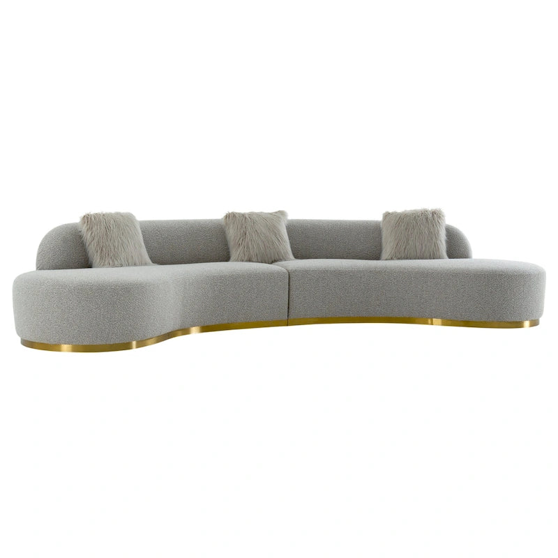 Simona Curved Sofa with 3 Pillow Included
