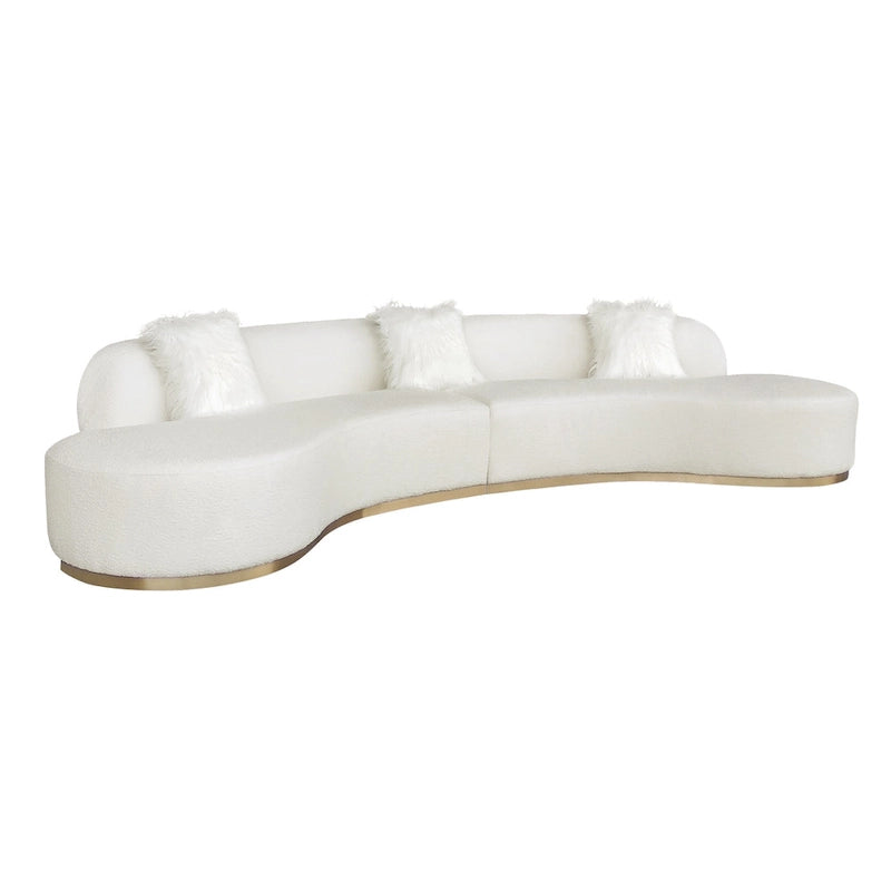 Curved Sofa with 3 Pillows Included