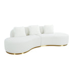 Curved Sofa with 3 Pillows Included