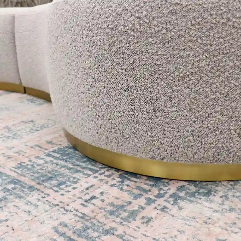 Curved Sofa with 3 Pillows Included