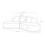Curved Sofa with 3 Pillows Included
