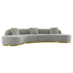 Curved Sofa with 3 Pillows Included