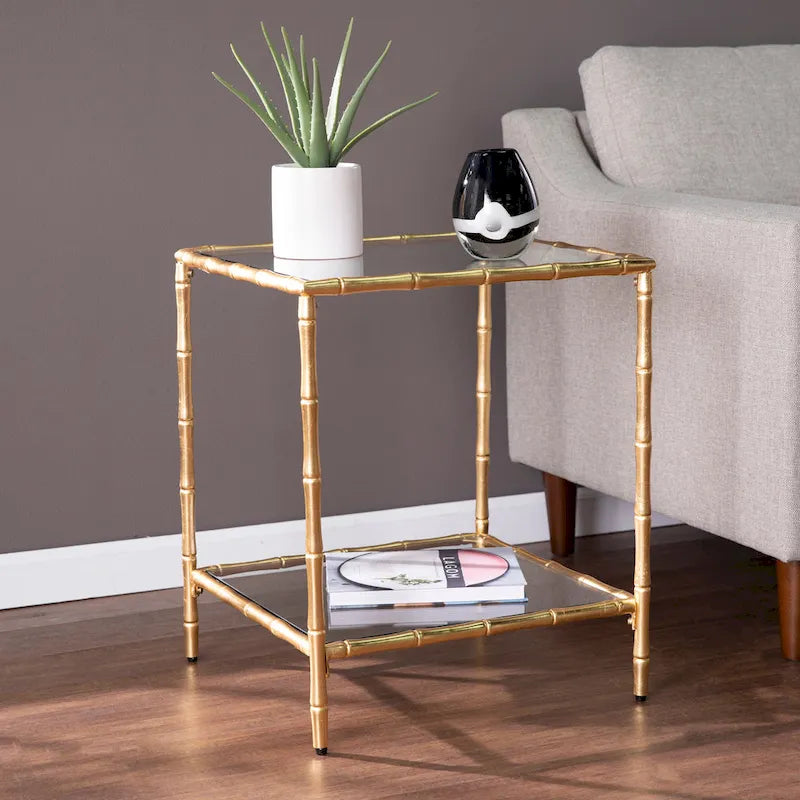  Overton Glass-Top Side Table