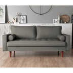 Faux Leather Mid-century Modern Sofa