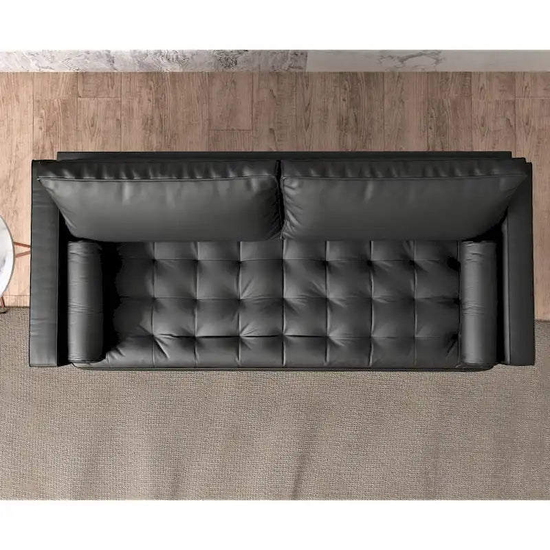 Faux Leather Mid-century Modern Sofa