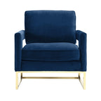 Chaise en velours bleu marine