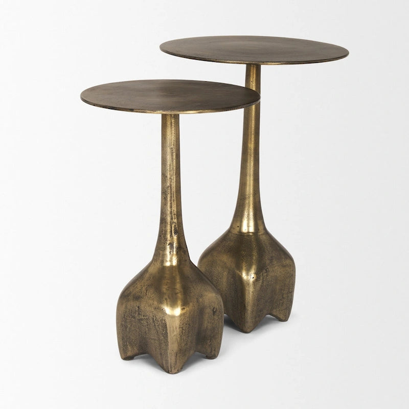 Large Gold Metal Accent Table