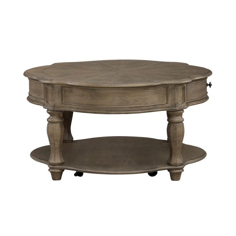 Weathered Bisque Round Cocktail Table
