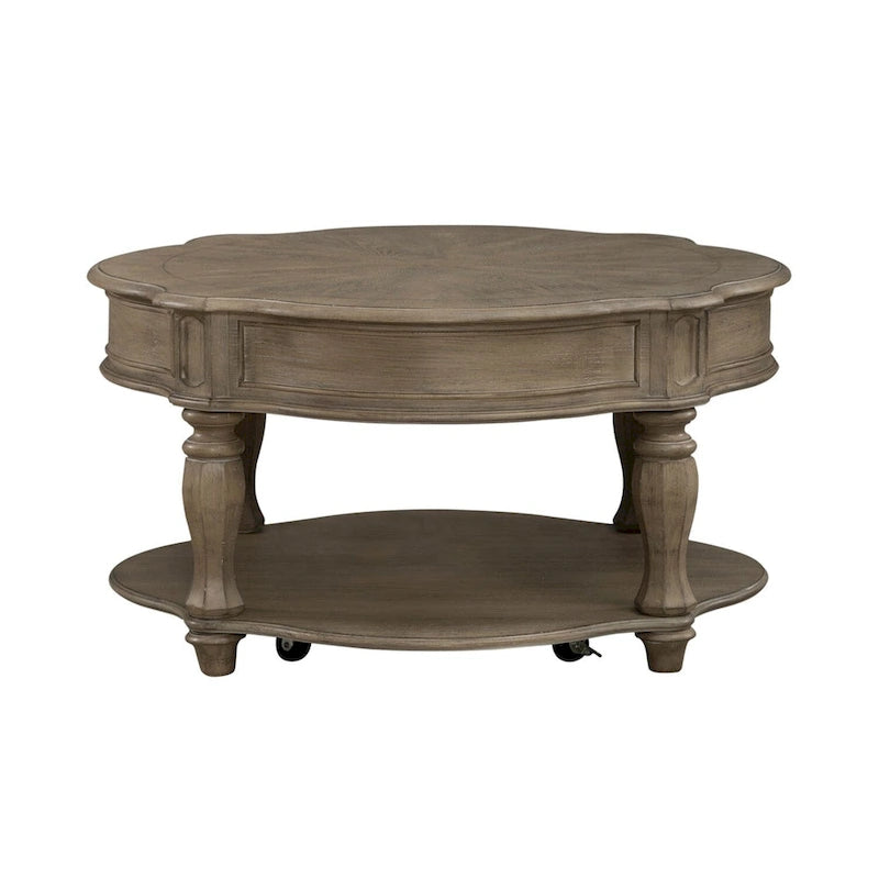 Weathered Bisque Round Cocktail Table