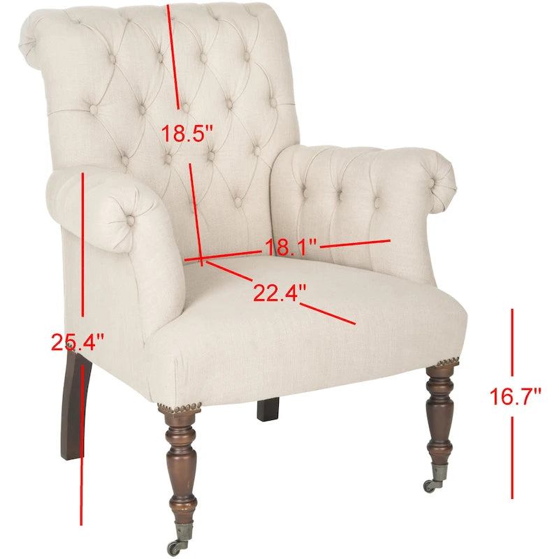 True Taupe Club Chair - 32.7 x 33.9 x 35.4 - 33Wx34Dx35H