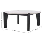 Marble Top Round Coffee Table - 40 In. W x 40 In. D x 16 In. H - 40W x 40D x 16H