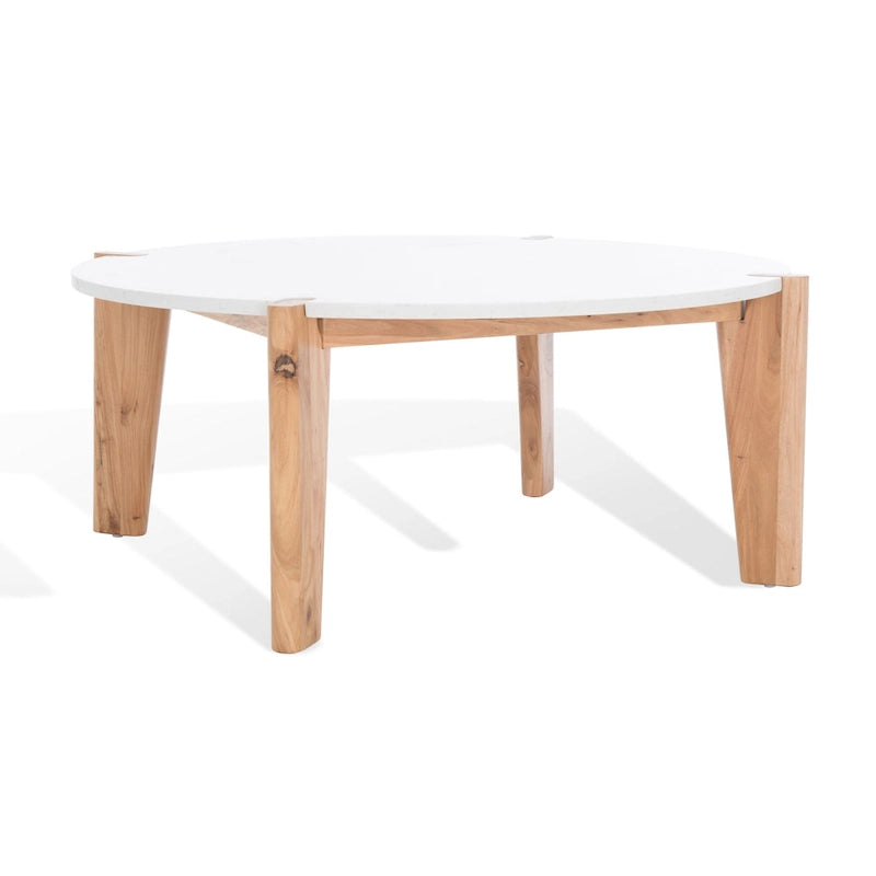 Marble Top Round Coffee Table - 40 In. W x 40 In. D x 16 In. H - 40W x 40D x 16H