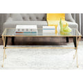  Olka Gold/ Tempered Glass Top Coffee Table - 43 x 20 x 18.3 - 43Wx20Dx18H