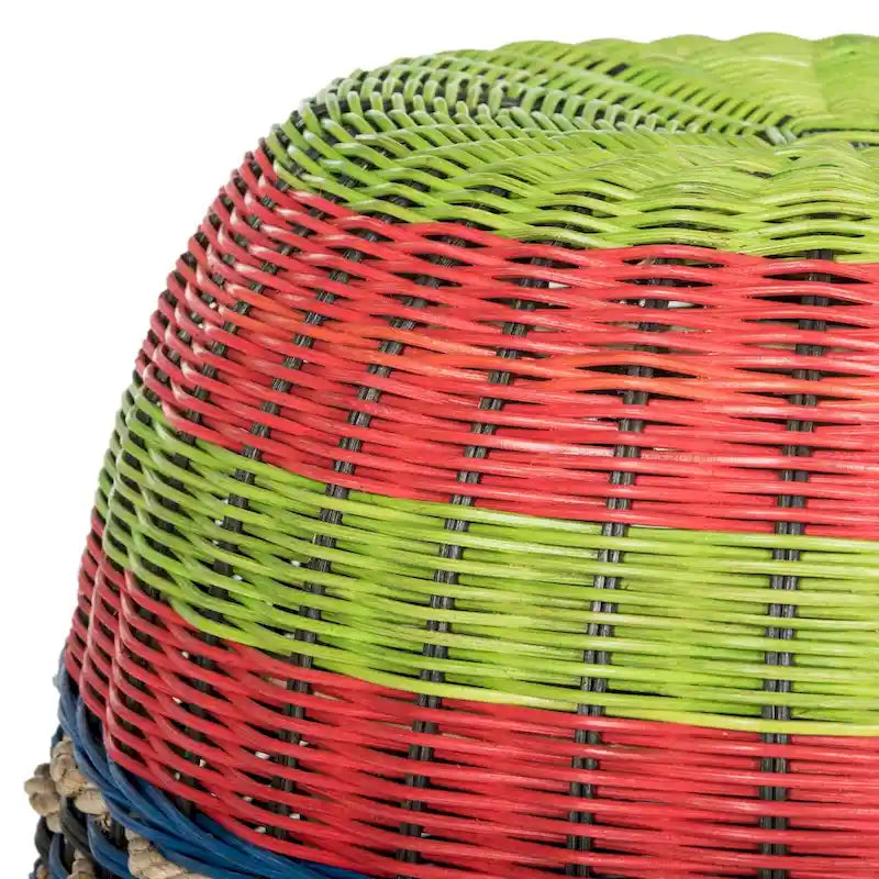 Multi Wicker Rattan Barrel Stool - 18 x 18 x 18 - 18Wx18Dx18H