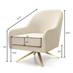 Fauteuil Club Pivotant en Cuir PU, Fauteuil de Salon, Fauteuil d'Appoint Rembourré