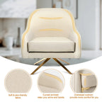 Fauteuil Club Pivotant en Cuir PU, Fauteuil de Salon, Fauteuil d'Appoint Rembourré