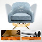 Fauteuil Club Pivotant en Cuir PU, Fauteuil de Salon, Fauteuil d'Appoint Rembourré