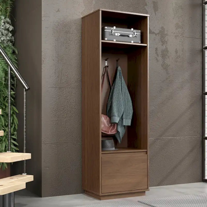 Mid Century Hall Tree 1 Drawer