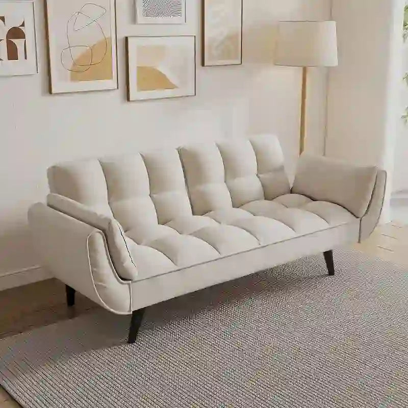 57 Futon Sofa Bed, Convertible Folding Futon Couch Recliner Lounge For Living Room