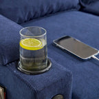 Upholstered 3-seat Sofa with Storage Ottoman for Living Room