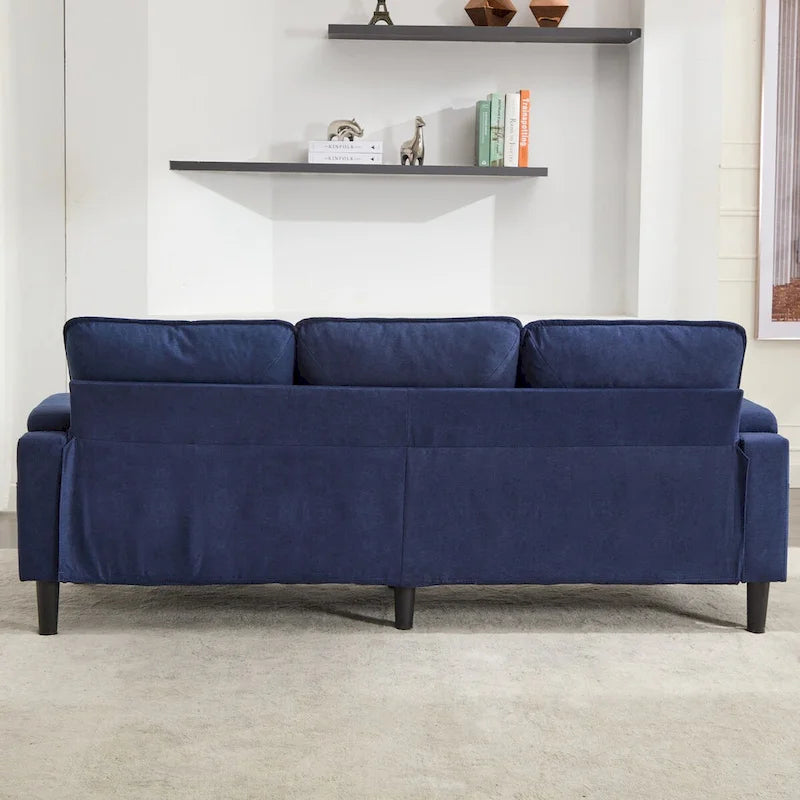 Upholstered 3-seat Sofa with Storage Ottoman for Living Room