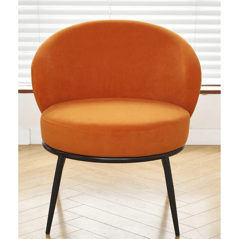 Mid Century Velvet Upholstered Living Room Accent Chair