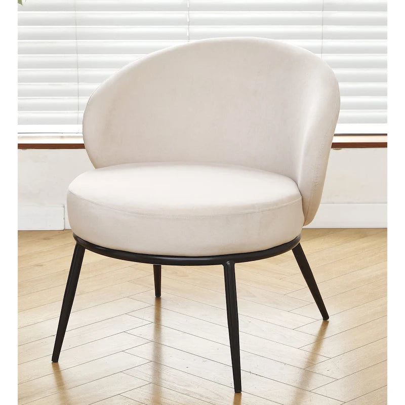 Mid Century Velvet Upholstered Living Room Accent Chair